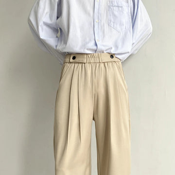 Aidase Khaki Black Suit Pants Men Fashion Social Men Dress Pants Korean Loose Wide Leg Pants Men Straight Casual Trousers M-2XL aidase-shop